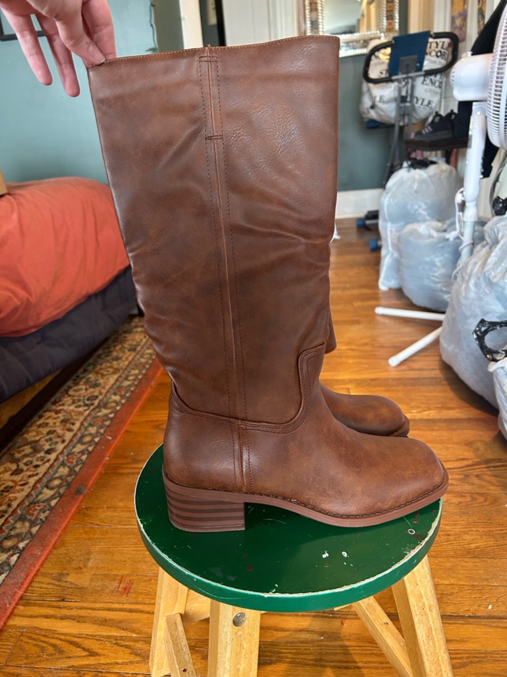 Classic Tall Brown Leather-Style Women's Boots